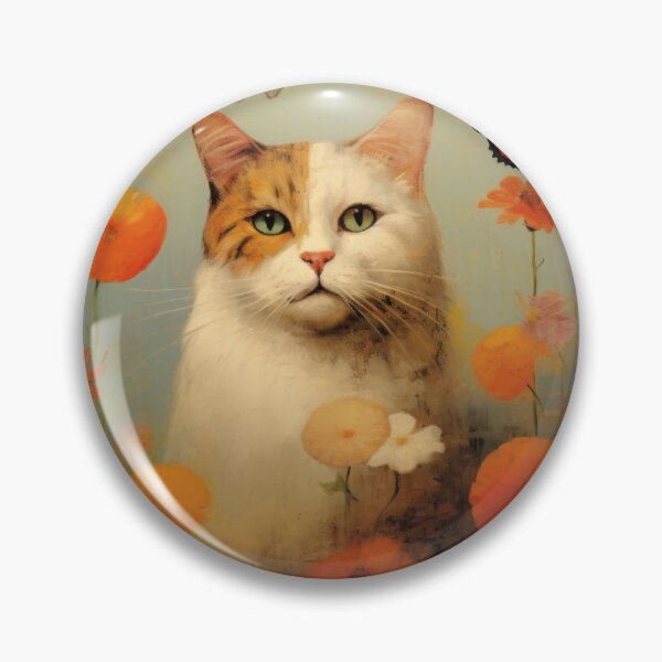 Item preview, Cat and Butterflies in the Flowerbed designed and sold by curiouswonder.