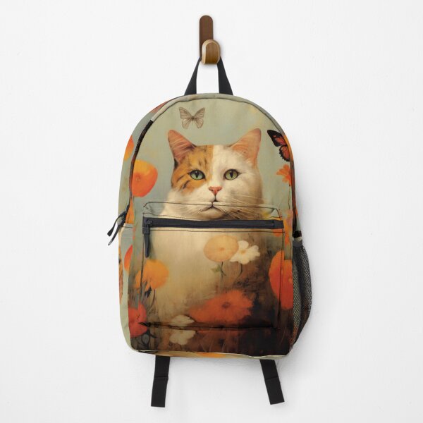 Item preview, Cat and Butterflies in the Flowerbed designed and sold by curiouswonder.