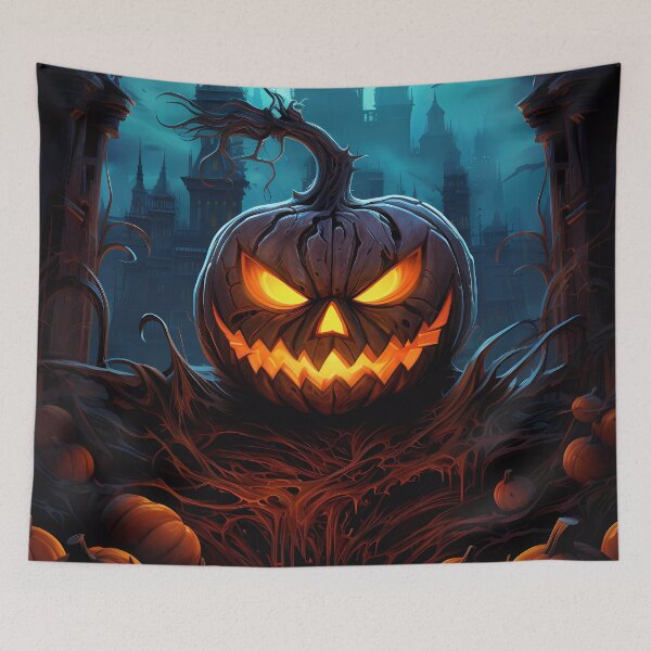 Item preview, “Dark Glow of the Halloween Pumpkin” designed and sold by Art-Vortex-fr.