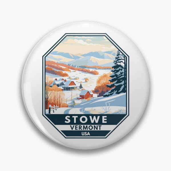 Item preview, Stowe Vermont Winter Travel Art Emblem designed and sold by KrisSidDesigns.