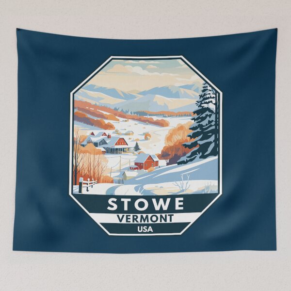 Item preview, Stowe Vermont Winter Travel Art Emblem designed and sold by KrisSidDesigns.
