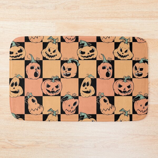 Item preview, Halloween Cartoon Pumpkin Checker Design designed and sold by CreativeDraws42.