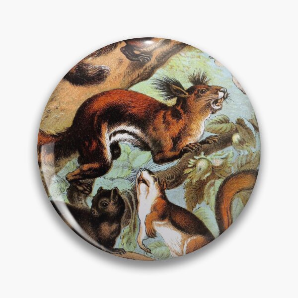 Item preview, Squirrels Realistic Brown Black and White in Tree Vintage Chromolithograph Painting Animal Lover Gift designed and sold by ElegantTeaTime.