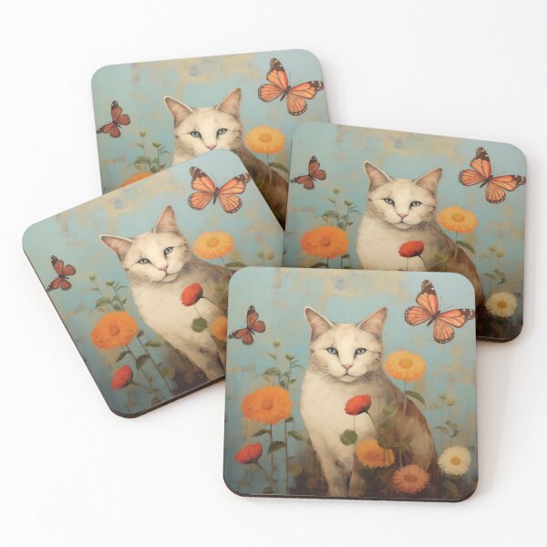 Item preview, Cat with Butterflies designed and sold by curiouswonder.