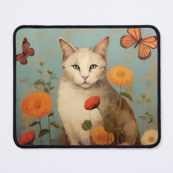 Item preview, Cat with Butterflies designed and sold by curiouswonder.