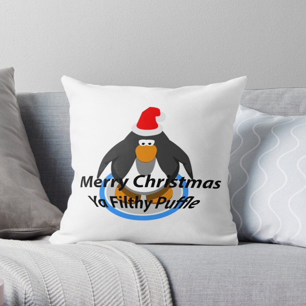 Penguin Christmas Throw Pillow Penguin Family Christmas Pillow