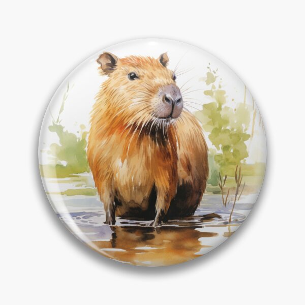 Item preview, Watercolor Capybara in a Lake designed and sold by Minima-Vulpes.