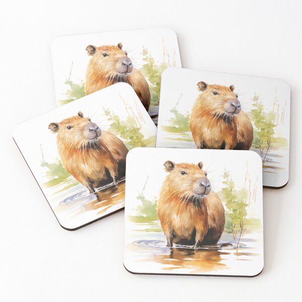 Item preview, Watercolor Capybara in a Lake designed and sold by Minima-Vulpes.