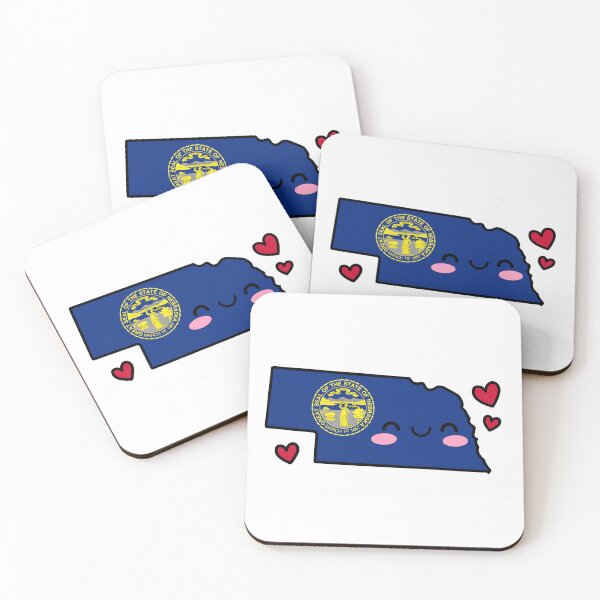 Item preview, Nebraska State Flag Map Smile with Love designed and sold by pixelsparkzone.