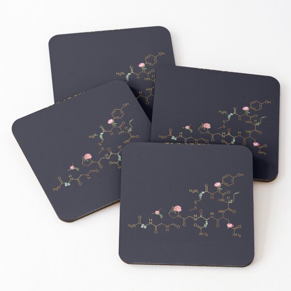 Item preview, Oxytocin Chemical Composition Peonies On Dark Blue  designed and sold by QuidnuncDesigns.