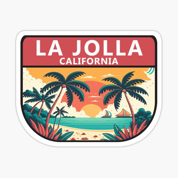 Aperçu de l'œuvre Emblème rétro de La Jolla en Californie créée et vendue par KrisSidDesigns.