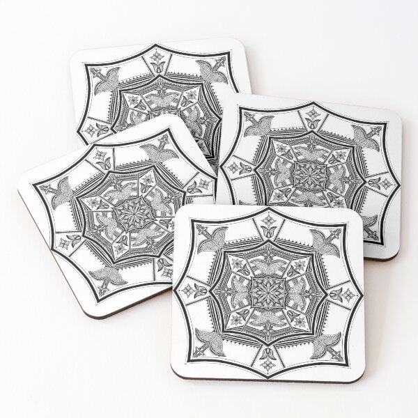 Item preview, Black and White Octagon Zentangle Mandala.  designed and sold by selmaspalette.