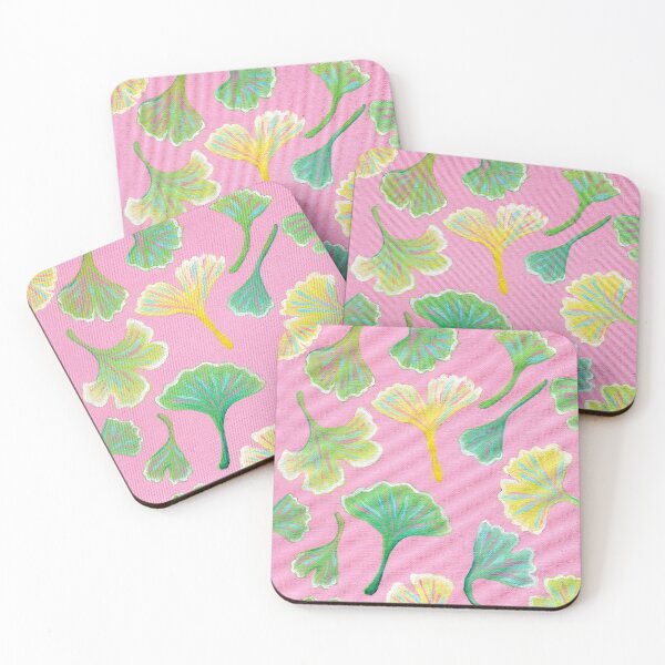 Item preview, Gingko Leaves Pink Painted Pattern designed and sold by Ivy Lily Art.
