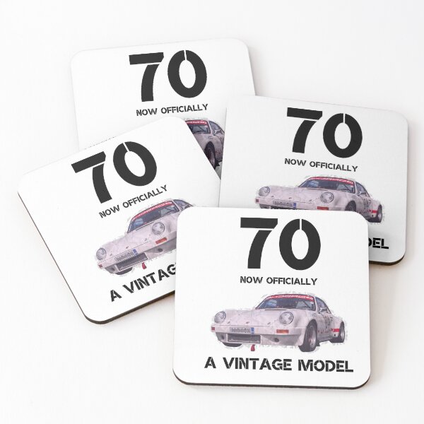 Item preview, funny 70th birthday quote for Elderly People, turning 70 now officially a vintage model designed and sold by Lmbr-shop.