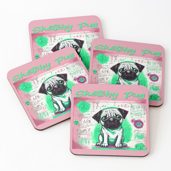 Item preview, Pug Sketchbook 5 GREEN designed and sold by RedBluffTraders.