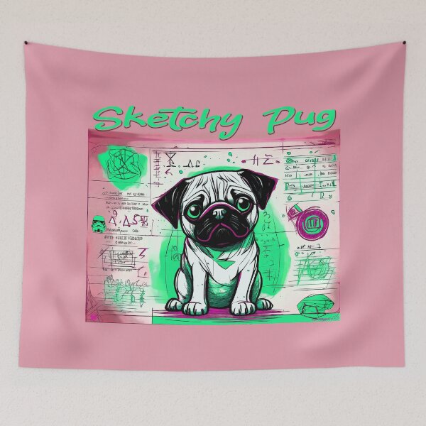 Item preview, Pug Sketchbook 5 GREEN designed and sold by RedBluffTraders.