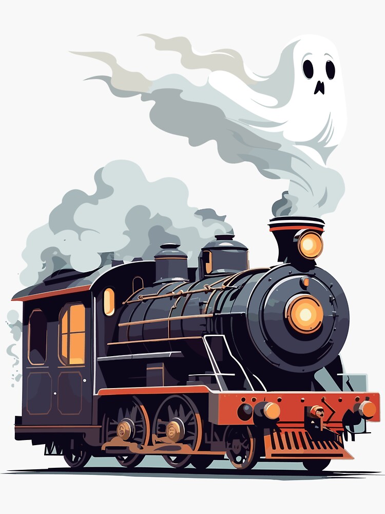 Old Steam Locomotive Train Boo Ghost Funny Halloween Costume