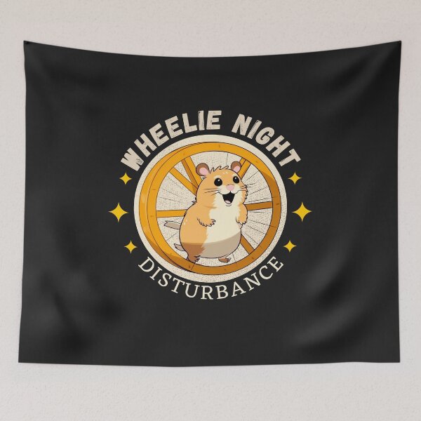 Item preview, Cute Hamster Pet Wheelie Night Disturbance designed and sold by Monster  Merch.