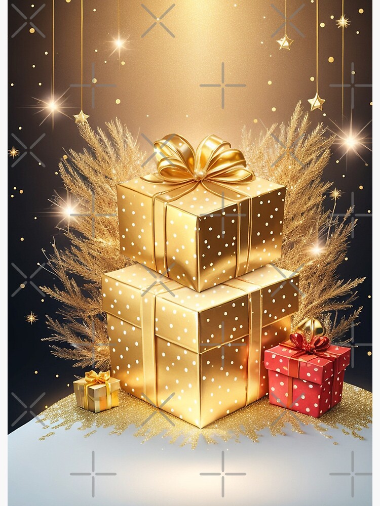 Christmas Gift Certificate Gold Glitter