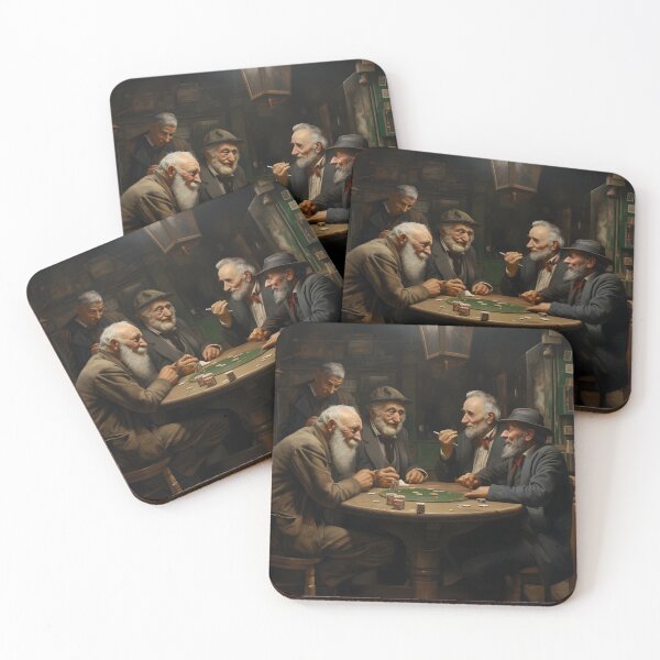Item preview, old men playing cards in bar oil paint designed and sold by Ai-TOUCH.