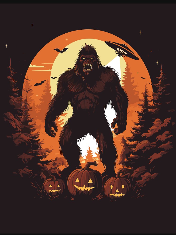 Thumbnail 7 of 7, Classic T-Shirt, Bigfoot and a UFO Adventure on a Halloween Night designed and sold by hidden-design.