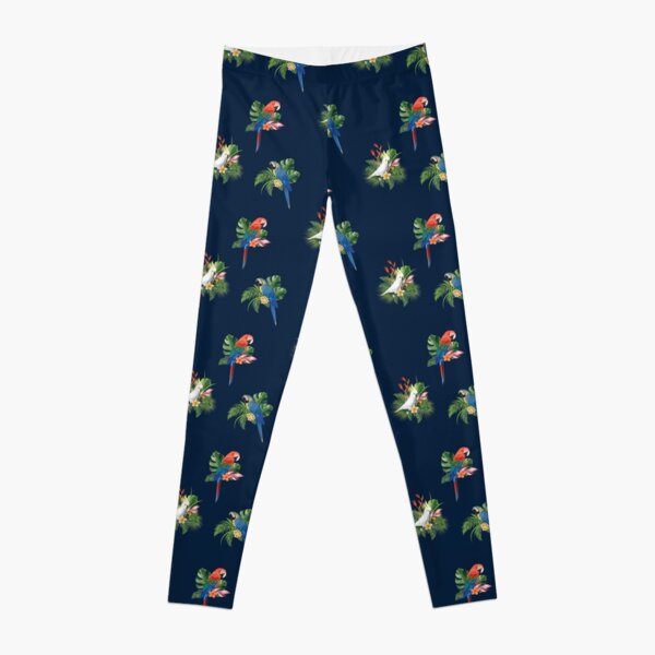 Exotic Tropical Birds Parrots Hawaii Print Leggings