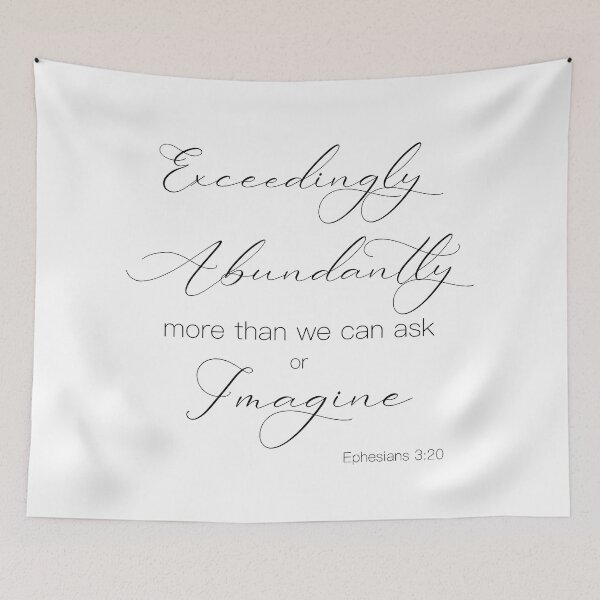 Item preview, Bible verse Ephesians 3:20 abundantly more than we can ask or imagine designed and sold by Inktown.