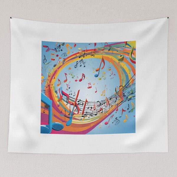 Item preview, Multicolored musical notes in the sky. designed and sold by mariolasworld.