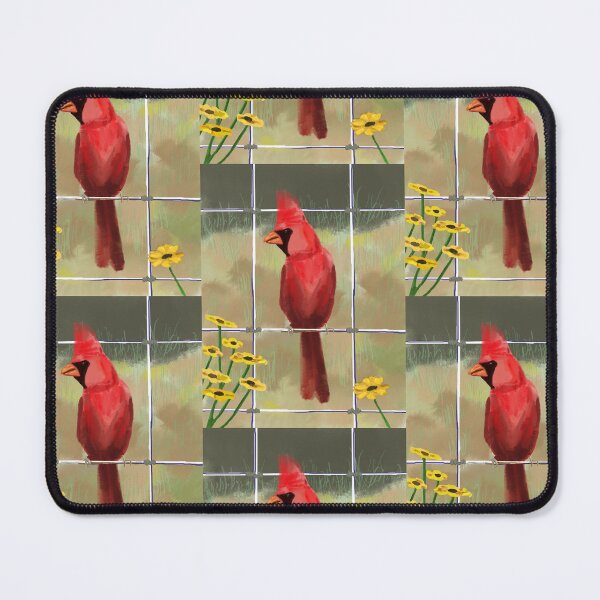 Item preview, Northern Cardinal on a fence designed and sold by VerdeDoodleDuck.