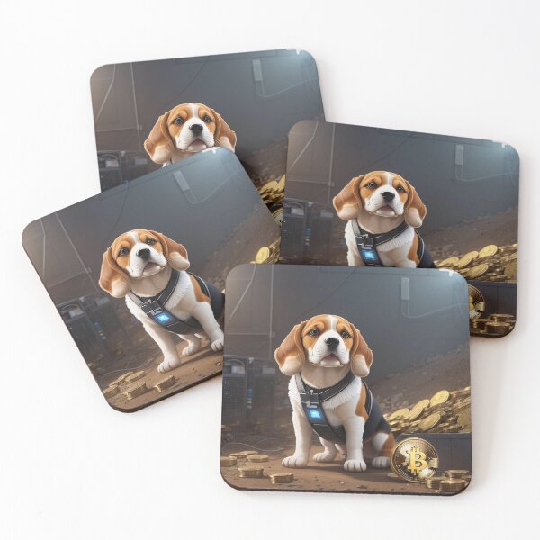 Item preview, Cute Beagle dog and bitcoin mining designed and sold by DevushkaStore.