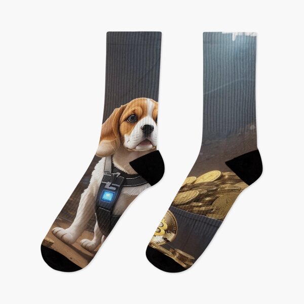 Item preview, Cute Beagle dog and bitcoin mining designed and sold by DevushkaStore.