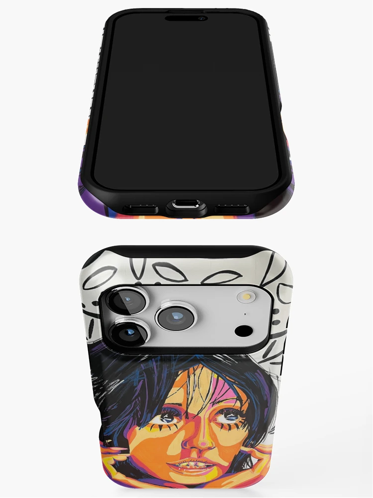 Thumbnail 3 of 4, iPhone Case, Colorful portrait with pattern designed and sold by scribblepixie.