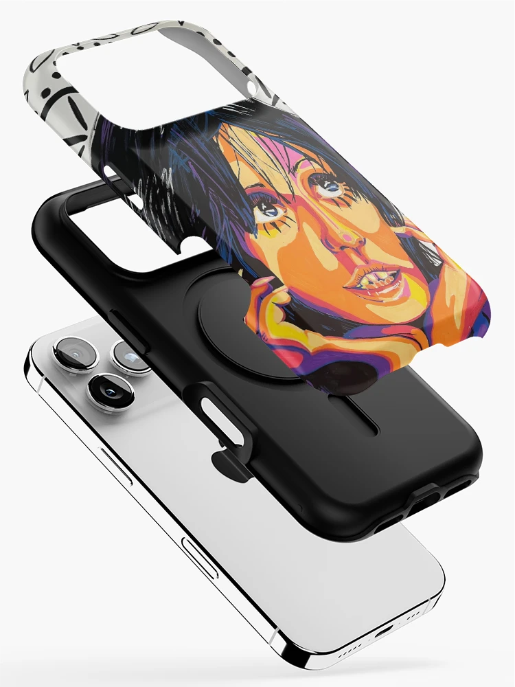 Thumbnail 2 of 4, iPhone Case, Colorful portrait with pattern designed and sold by scribblepixie.