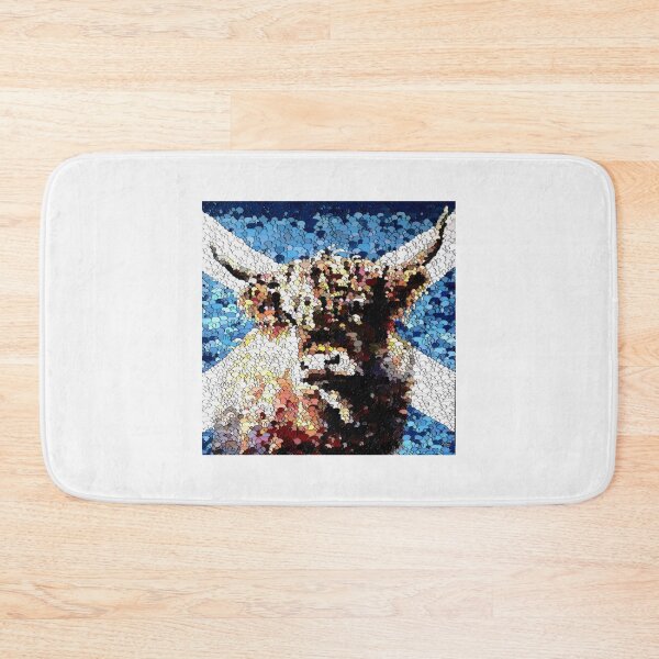Item preview, Highland cow with the scottish flag, edited oil painting by Marina Daniluka designed and sold by MariDaniArt.
