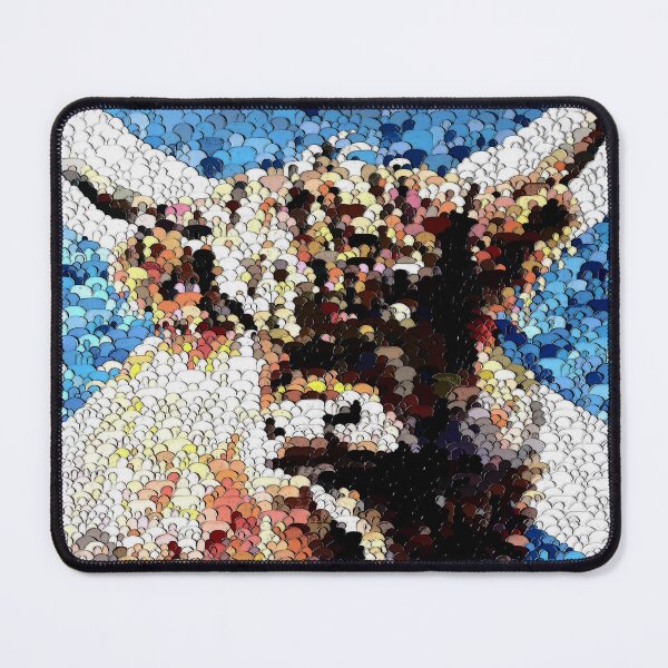 Item preview, Highland cow with the scottish flag, edited oil painting by Marina Daniluka designed and sold by MariDaniArt.