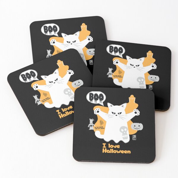 Item preview, BOO CAT rules dressed as a GHOST - cute Halloween, I love Halloween designed and sold by ArtProjectShop.