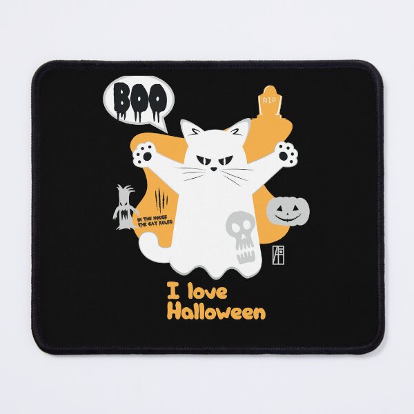 Item preview, BOO CAT rules dressed as a GHOST - cute Halloween, I love Halloween designed and sold by ArtProjectShop.