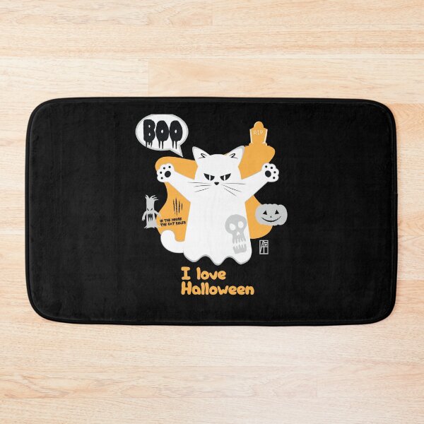 Item preview, BOO CAT rules dressed as a GHOST - cute Halloween, I love Halloween designed and sold by ArtProjectShop.