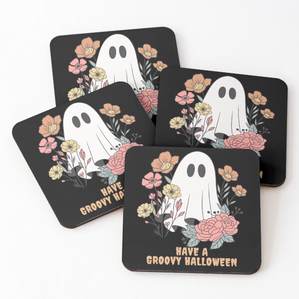 Item preview, Have a Groovy Halloween with this funny ghost and his flowers, 2025 Halloween designed and sold by TreetopStudios.