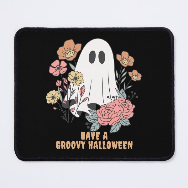 Item preview, Have a Groovy Halloween with this funny ghost and his flowers, 2025 Halloween designed and sold by TreetopStudios.