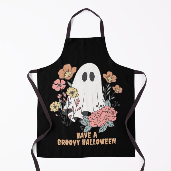 Item preview, Have a Groovy Halloween with this funny ghost and his flowers, 2025 Halloween designed and sold by TreetopStudios.