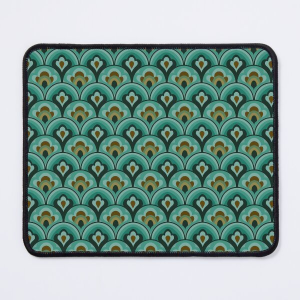 Item preview, Scallop Pattern 70's Inspired Blue's and Greens designed and sold by NoApologiesArt.