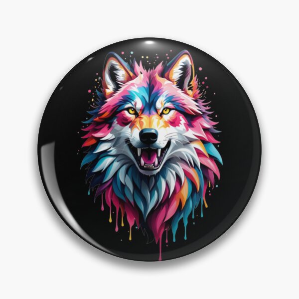 Item preview, colorful wolf designed and sold by SketchysDESIGNS.