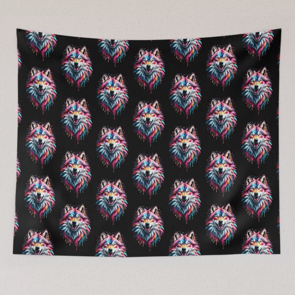 Item preview, colorful wolf designed and sold by SketchysDESIGNS.