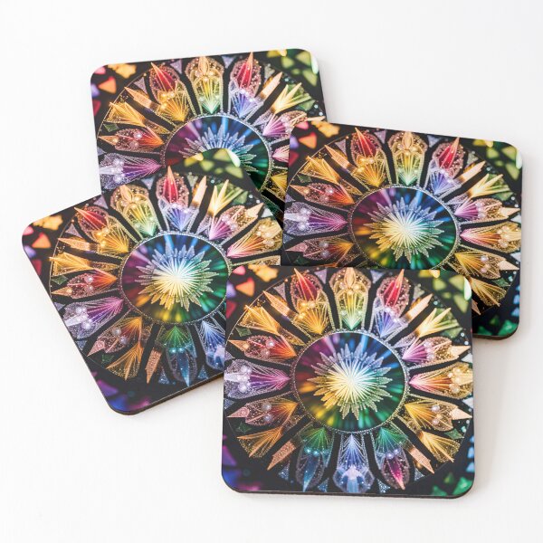 Item preview, Stained glass flower rainbow-coloured mandala! designed and sold by Zen-Hues.