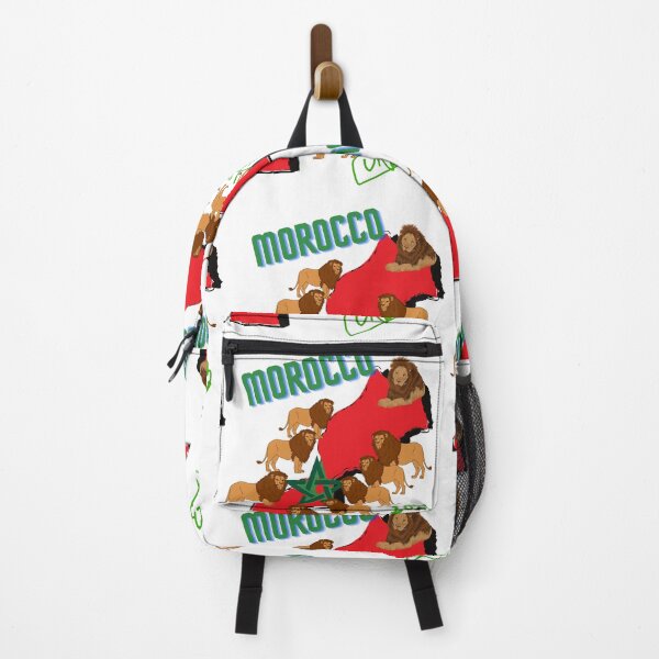 Item preview, Map of Morocco with national flaf lion designed and sold by roomm.
