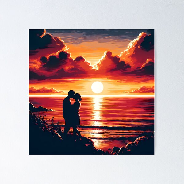 Quadro in vetro - Romantic Sunset By The Sea - Orizzontale 2:3