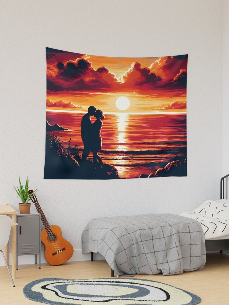 Ocean sunset online tapestry