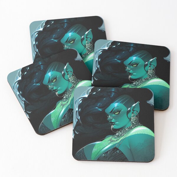 Item preview, Beautiful Chubby Blue Anime Girl with Shaved Undercut designed and sold by bubblegoth.