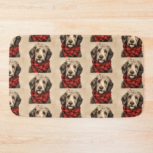 Item preview, Aussiedoodle Christmas Plaid Watercolor designed and sold by rafaeltto.